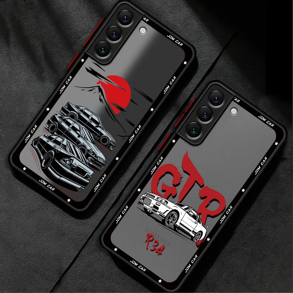 Shockproof JDM Dream Car Sport Case for Samsung Galaxy S10 Lite S20 FE S9 S23 Ultra S21 S24 Ultra S22 Plus Back Funda Cover