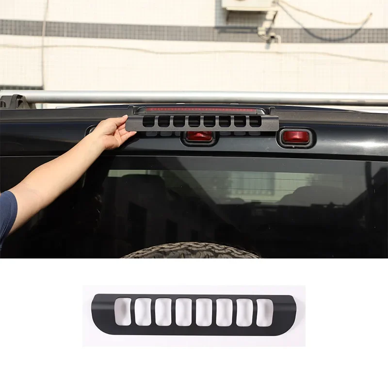 

For Hummer H2 2003-2009 Aluminum alloy black car high brake light protective cover decorative sticker car accessories