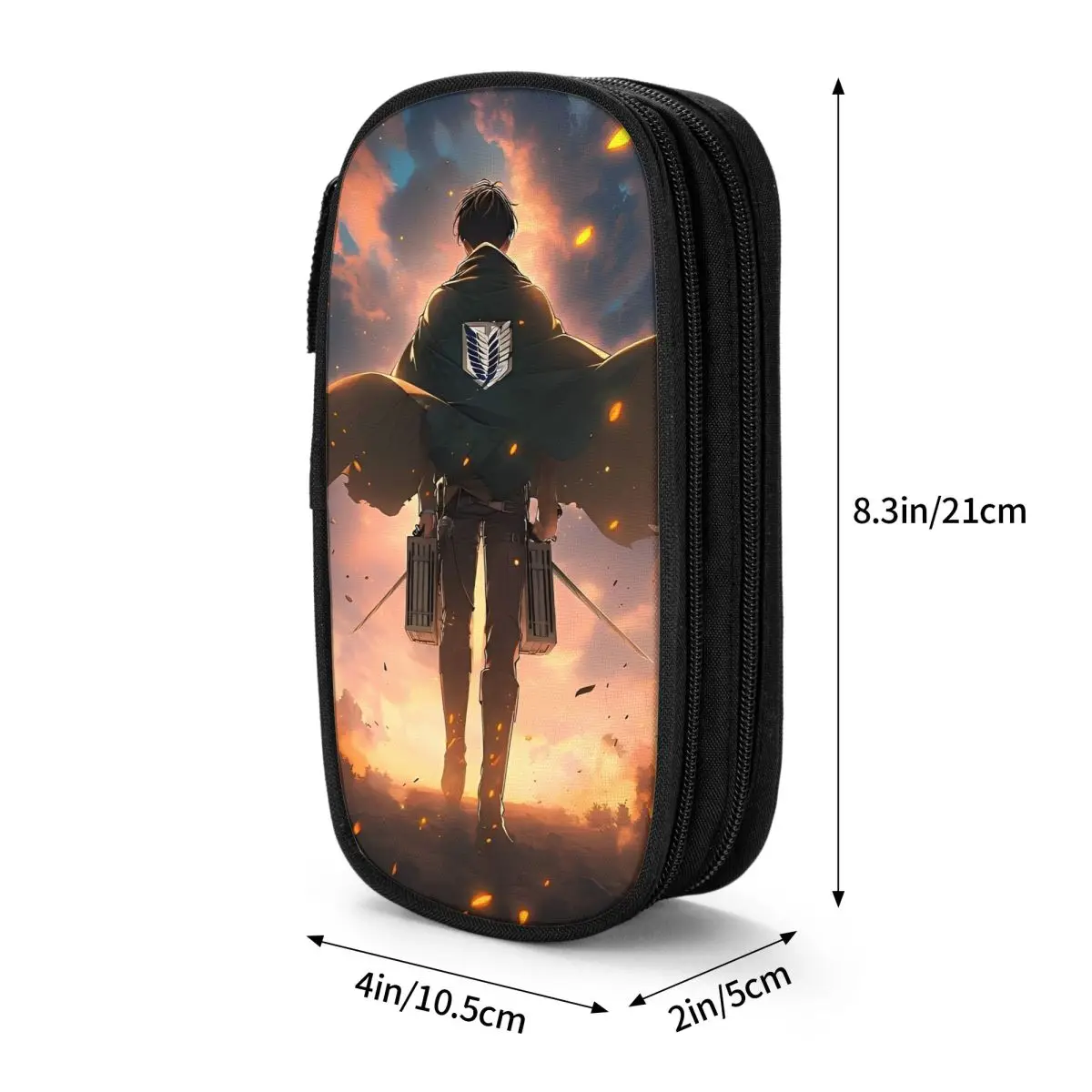 Levi Ackerman Popular Anime Pencil Case Back To School Pencil Cases Double Layer Boy Girl Large Capacity Pen Box School Supplies