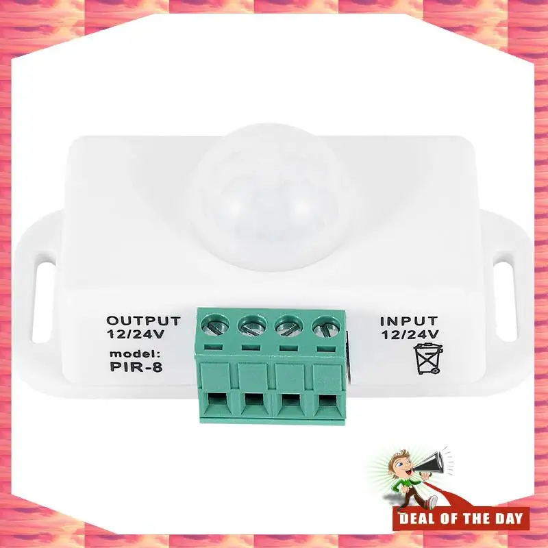 24-Hour Delivery DC 12V 24V PIR Motion Sensor Function Controller LED Switch Body Infrared Switch Motion Timer White For LED Str