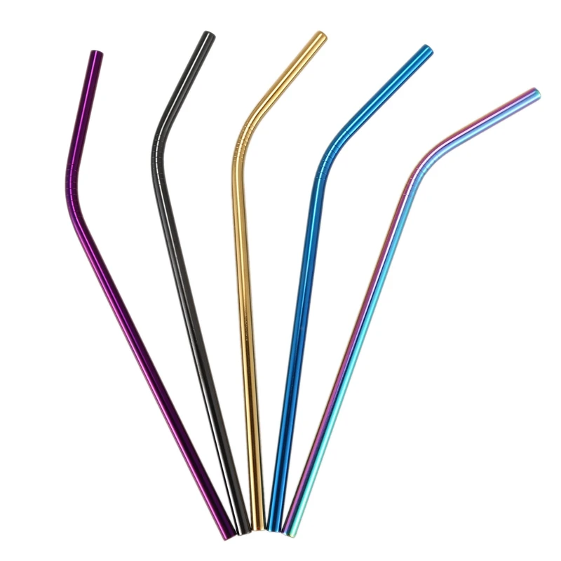 50 Food Grade Stainless Steel Straw Tube Adult Stainless Steel Color Metal Straw