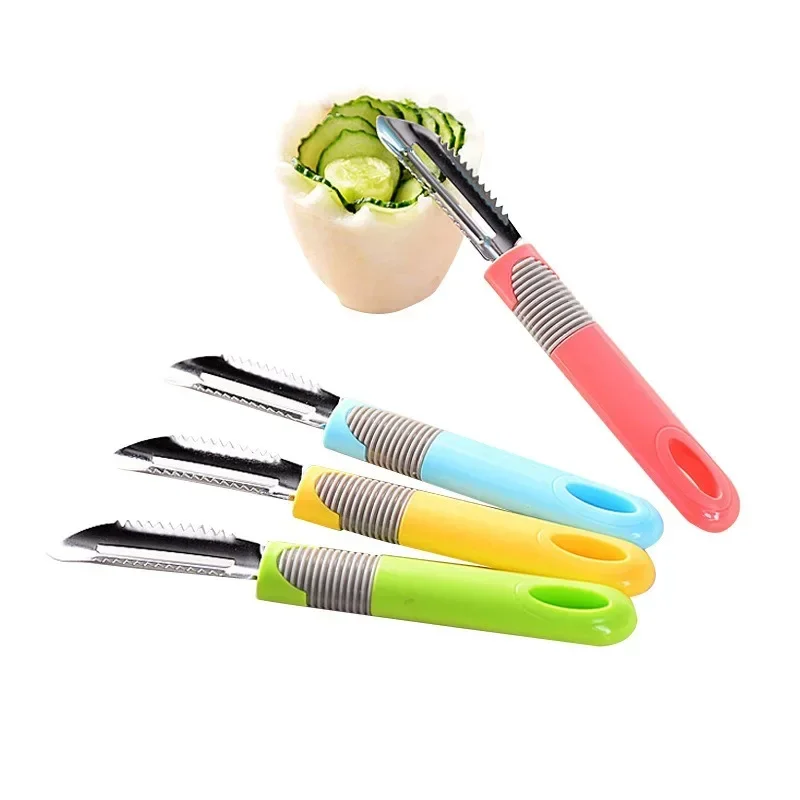 1Pc Plastic Long Handle Kitchen Slicer Melon Gadgets Fruit Peeler Radish Potato Cutter Kitchen Tools Vegetable Peeler Knife