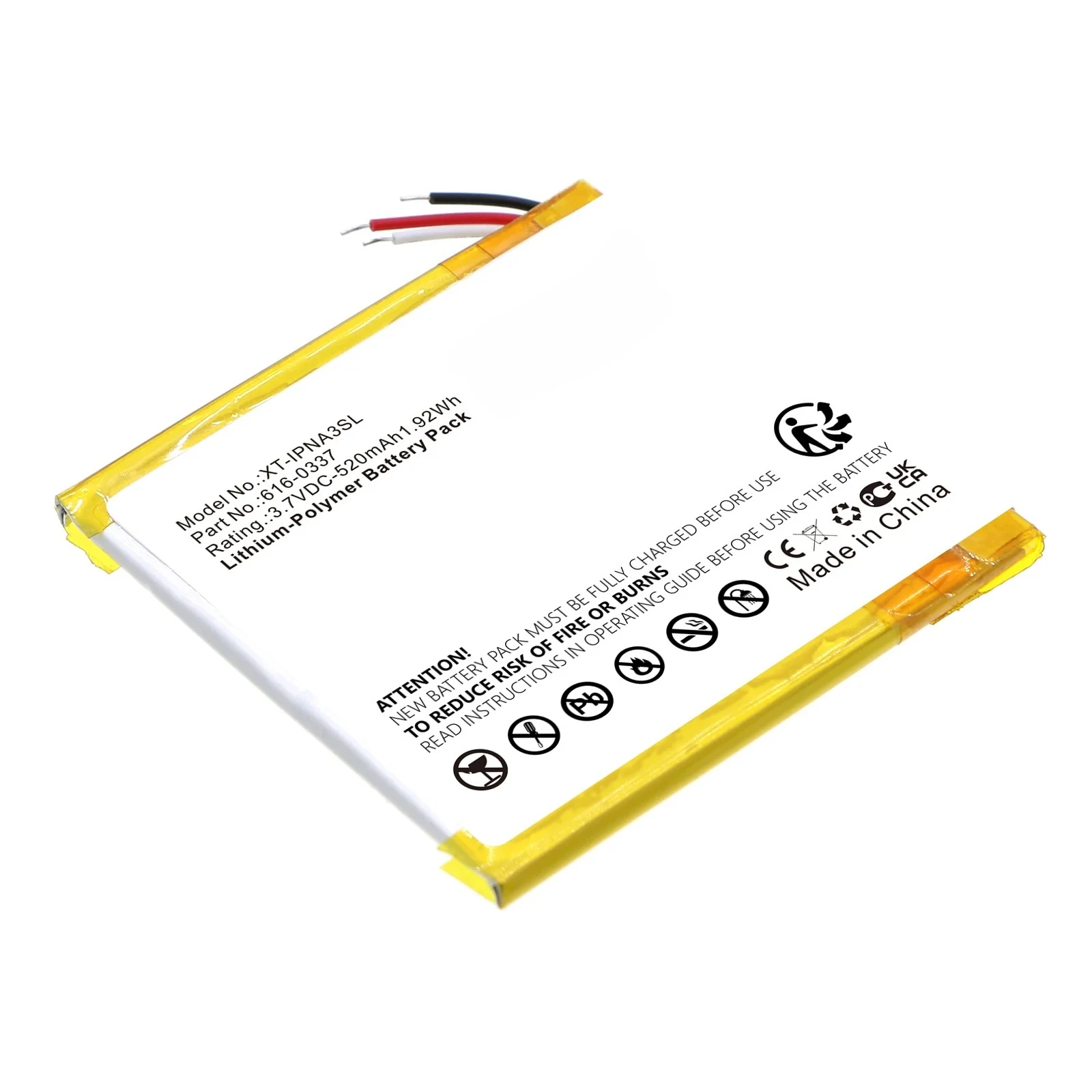 520mAh 616-0337 Replacement Battery For Apple ipod Nano 3 3G 3rd 3Gen Generation 3TH MP3 A1236 Nano3 Battery + Free Tools