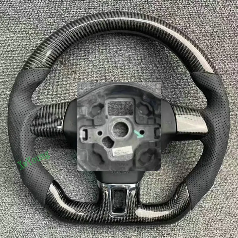 For VW Volkswagen Golf 6 / Sagitar / Bora / Jetta 100% Real Carbon Fiber Steering Wheel (No Paddles)