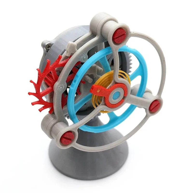 3D Printed Tourbillon Gear Transmission Mechanical Model Power Unit Rotating Escapement Structure Decompression Toy Gift
