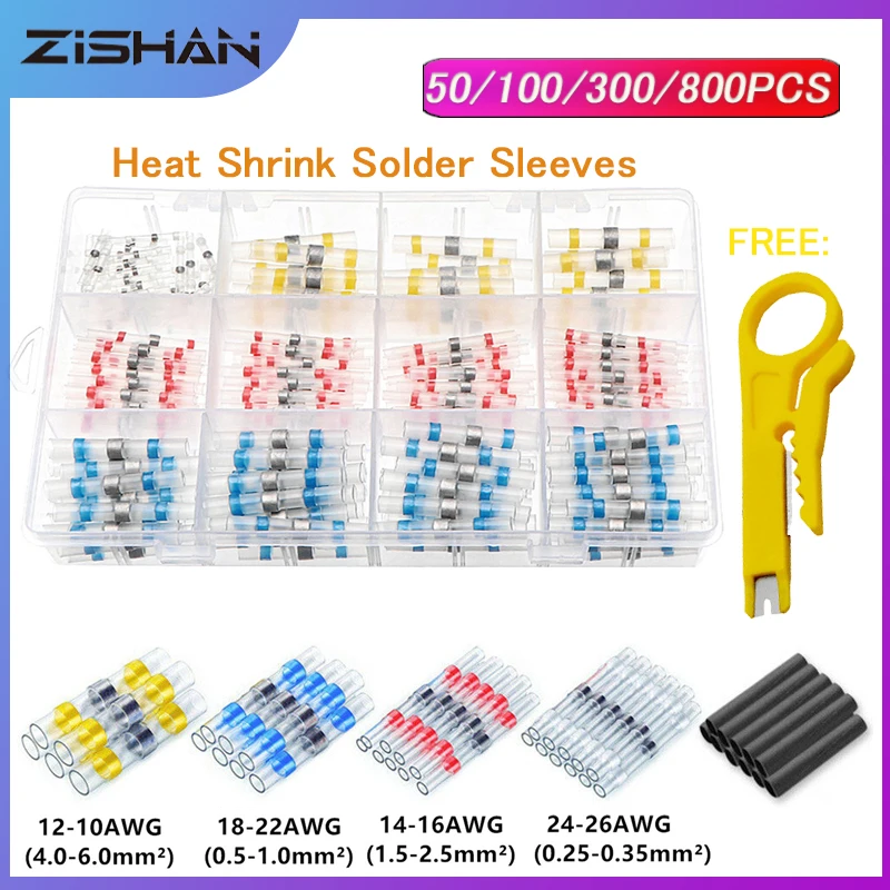 

Electrical Wire Connectors Insulated Butt Splice Heat Shrink Solder Terminal Waterproof Butt Connectors Wire Cable Terminal