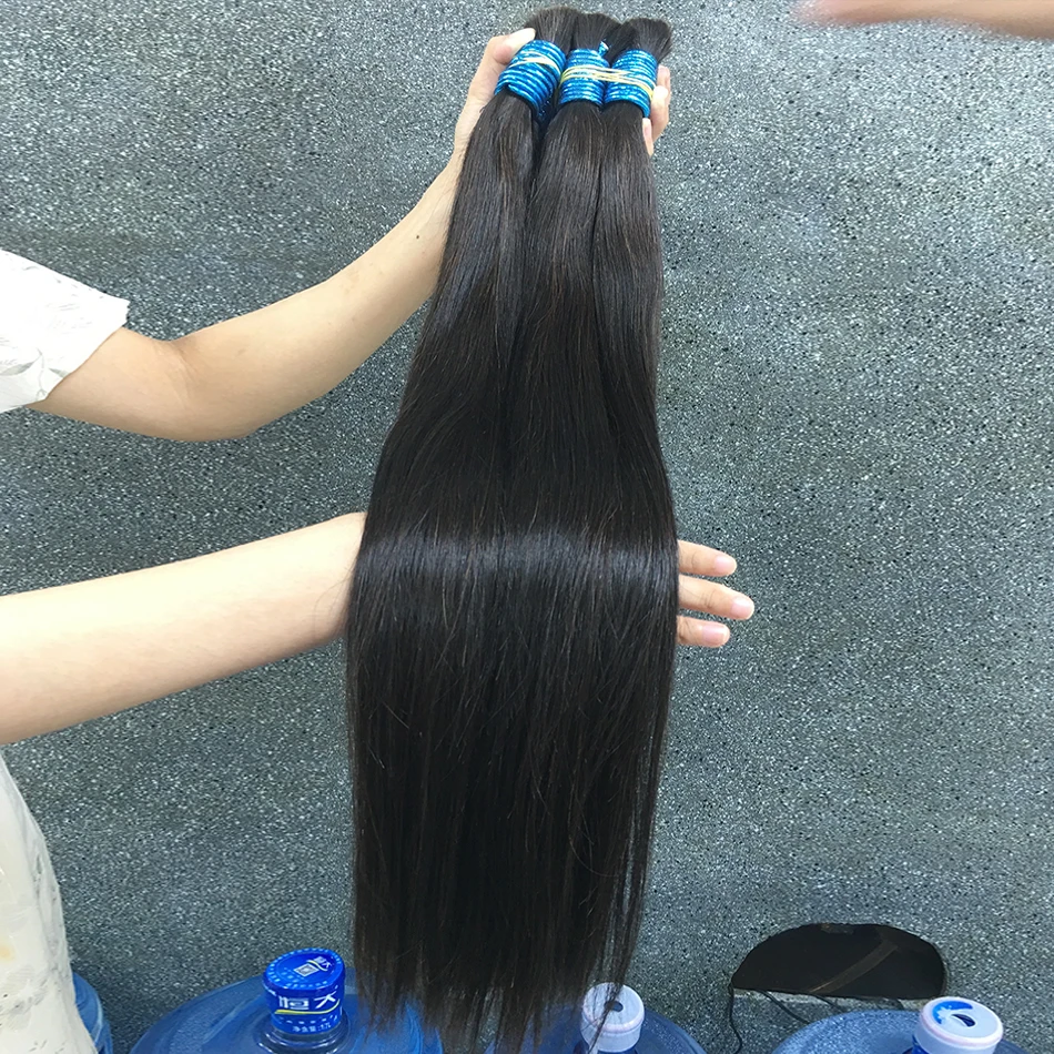 Straight Human Hair Bulk For Braiding Extensiones Cabelo Humano 100% Natural Balck Virgin Weaving Unprocessed No Bulk Human Hair