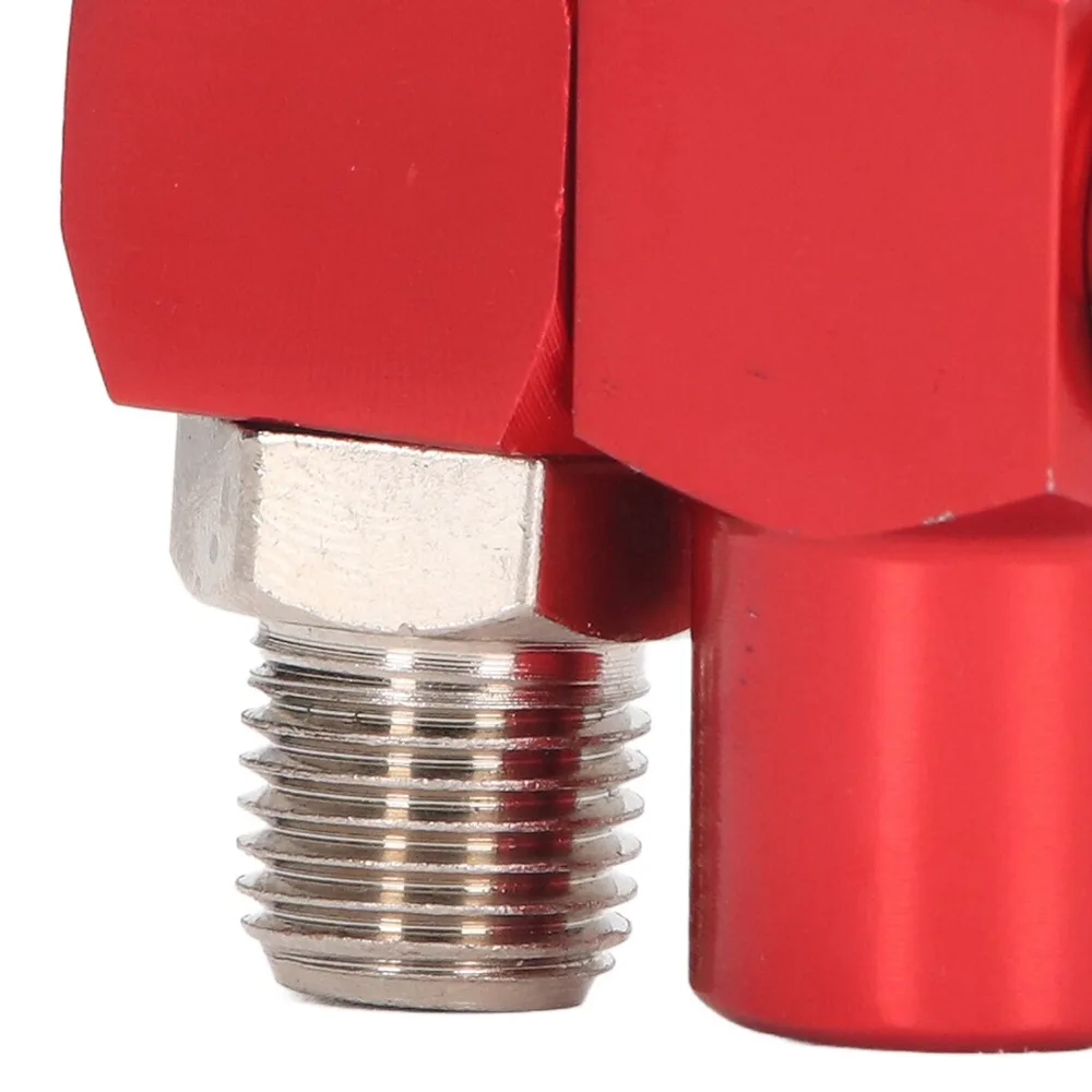 

4 PCS 1/4 Inch Size Swivel Air Hose Connector Red NPT Thread Pneumatic Tool Adapter 360 Degree Rotation Aluminum