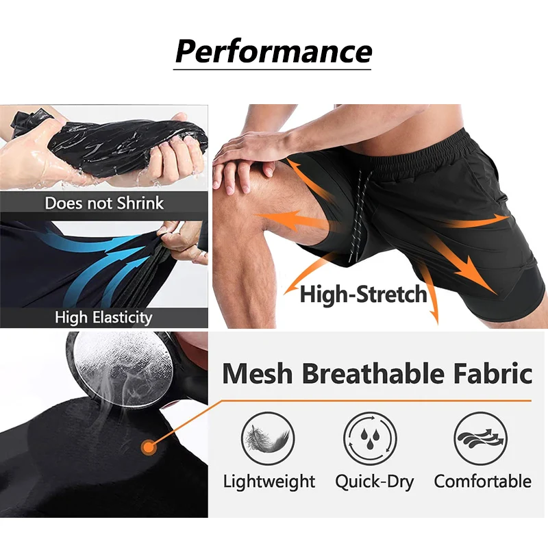 Anime Baki Hanma 2 in 1 Compression Shorts for Men Athletic Gym Shorts Quick Dry Stretchy Summer Sport Fitness Workout Running