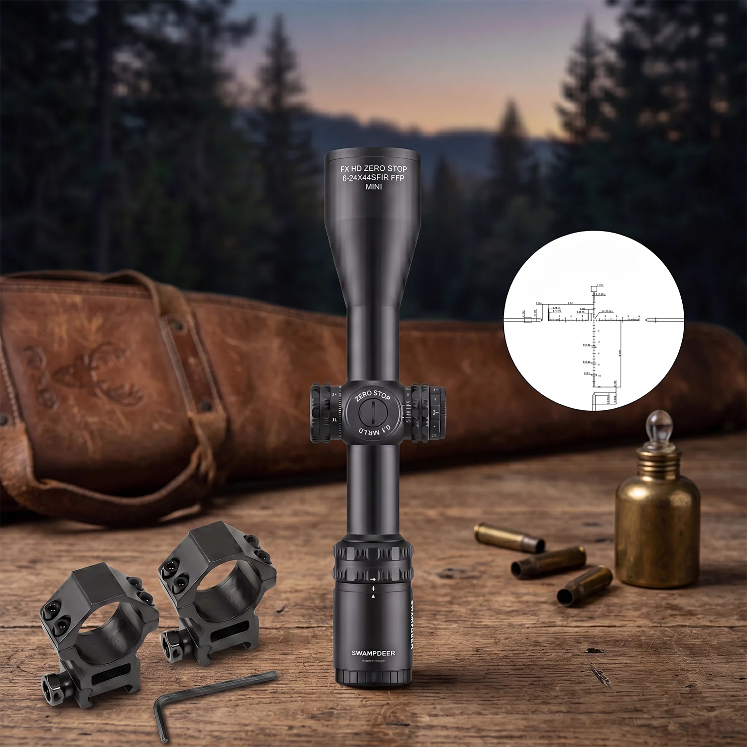 SWAMPDEER FX HD  6-24x FFP Bdc Hunting Riflescope Tactical Telescopic Sight For Shooting Competition Ar15 Optic Accessories