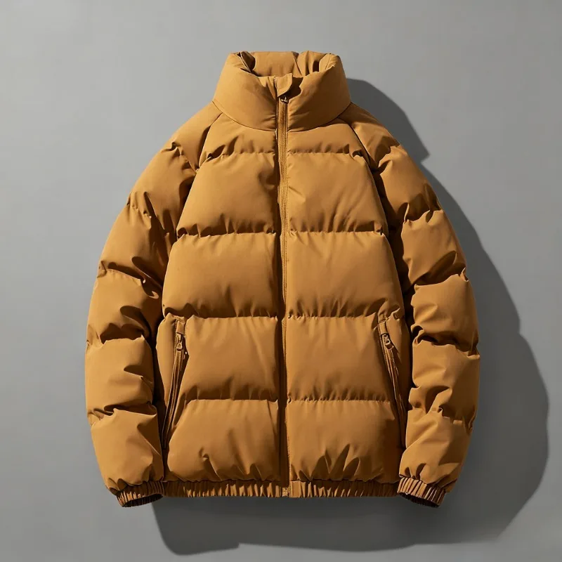 Autumn and Winter New  Men's Thick Warm Cotton Clothes Loose Fashionable Versatile Stand Up Collar Cotton Coat Men's Jacket