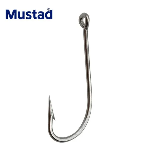 Imagen 1 del producto Mustad-anzuelos de caballito de mar, ganchos grandes de acero inoxidable con bucles, ganchos de vástago largo, ganchos rectos, ganchos de púas, pesca en el mar, 34007