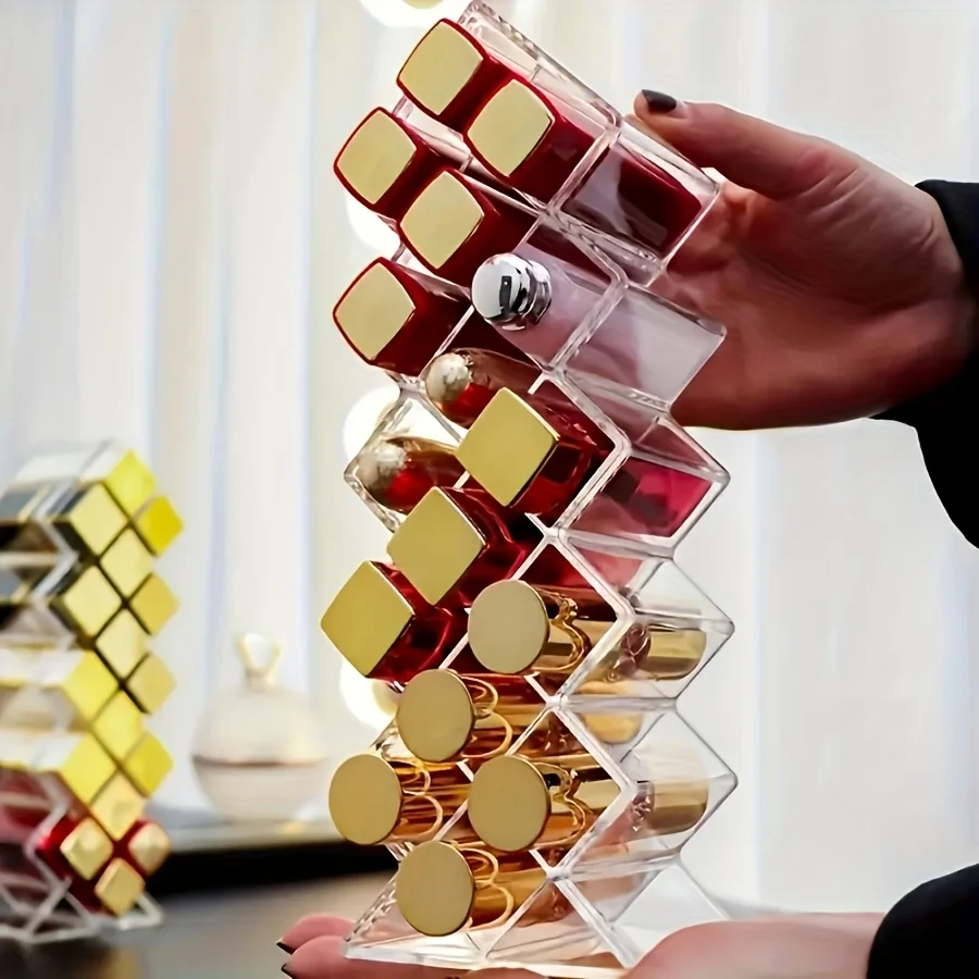 魚の形をした口紅オーガナイザー、複数の化粧品オーガナイザーを積み重ね可能、口紅16本収納可能、バレンタインデーの理想的な贈り物