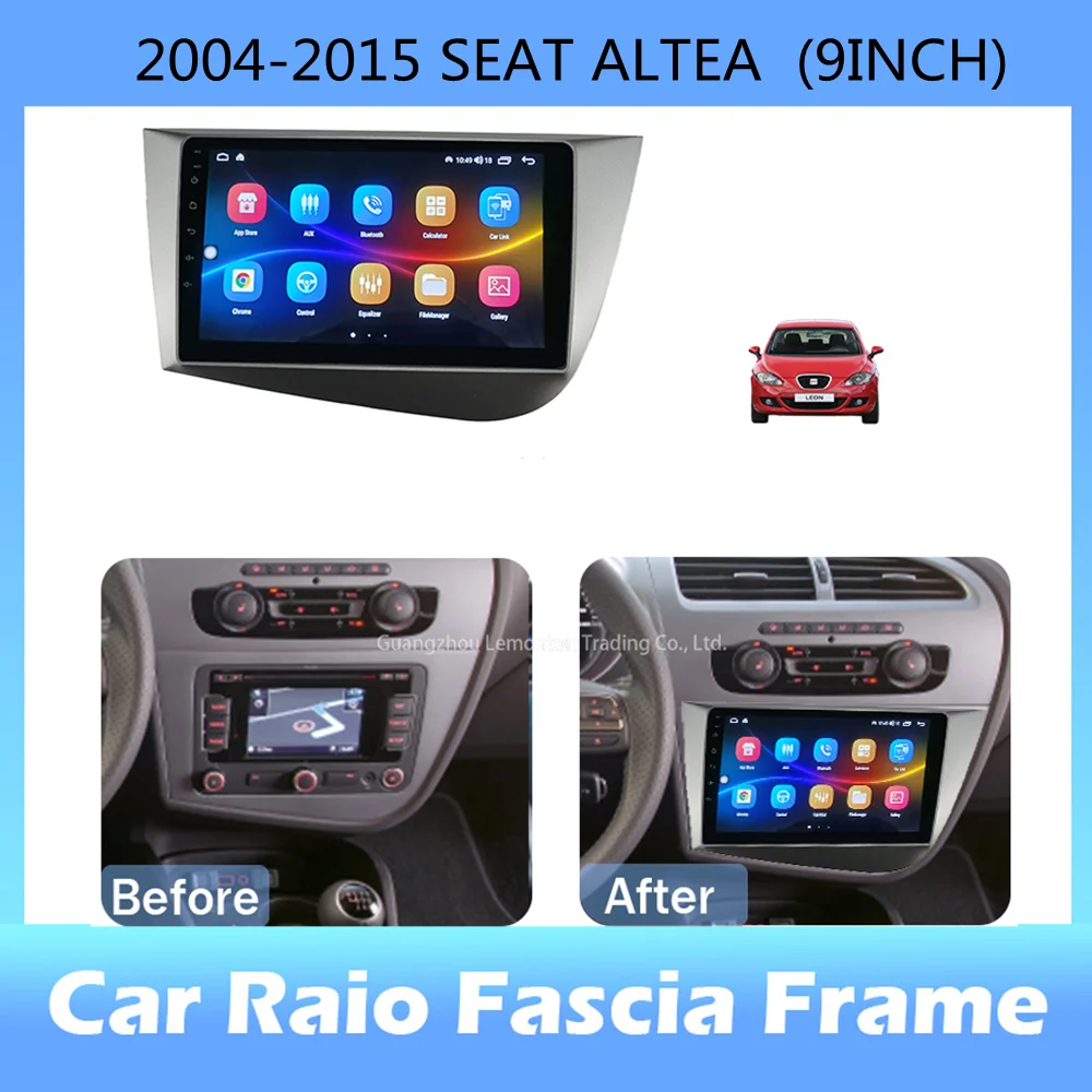 

9 Inch Radio Fascia Fit for 2004-2015 SEAT ALTEA Stereo Panel GPS Frame Dash Mount Kit Bezel Car Accessories