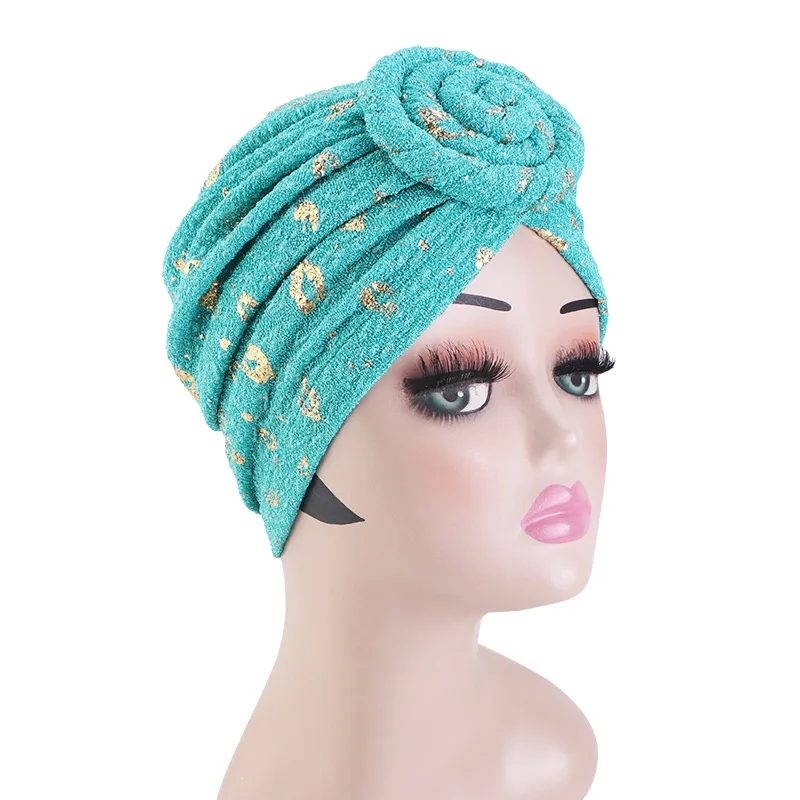 Neue Damen-Hijabs, Turban-Hüte, Pailletten-Kopftücher in Unifarben, Afrikanische Kopfwickel, Elastische Haabedeckung, Hochzeits-Party-Kopfbedeckung, Turban – Detail 9