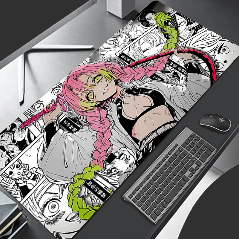 Mouse Pad Gaming Mat Deskmat computer Accessories Desk Protector Gamer PC carpet Demon Slayer Kanroji Mitsuri Mousepad XXL XXXL