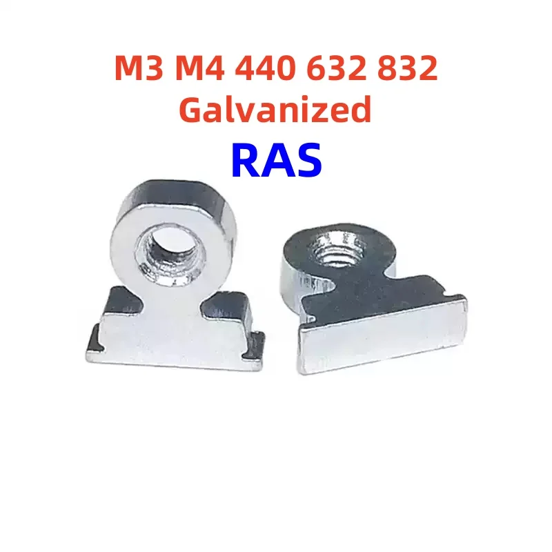 2pcs RAS M3 M4 440 632 832 Galvanized Right Angle Link Nut Link Buckle Threaded Crimp Nut