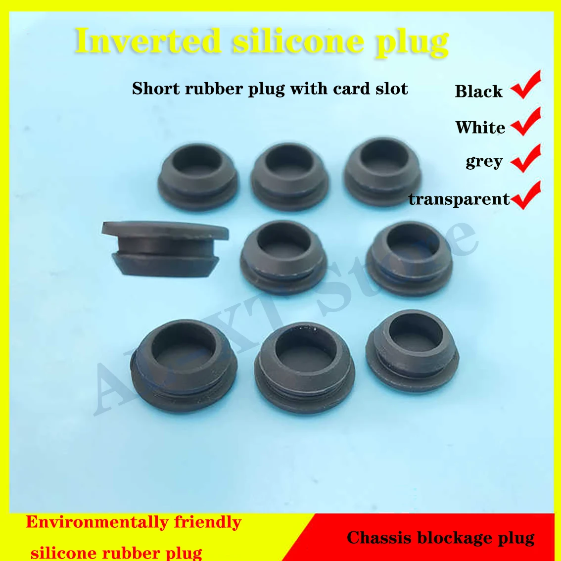 

10/20/50pcs Black White Clear 2.5mm-12mm Silicone Rubber Hole Caps T-type Plug Cover Snap-on Gasket Blanking End Cap Seal Stoppe