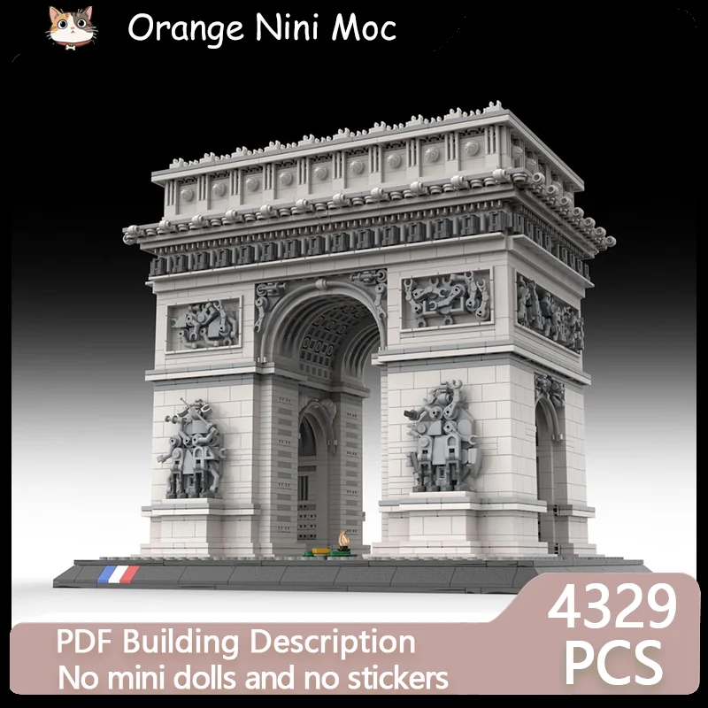 Famous Architecture City Street View Model DIY MOC Building Bricks Arc De Triomphe Modular Technology Holiday Assemble Toys Suit