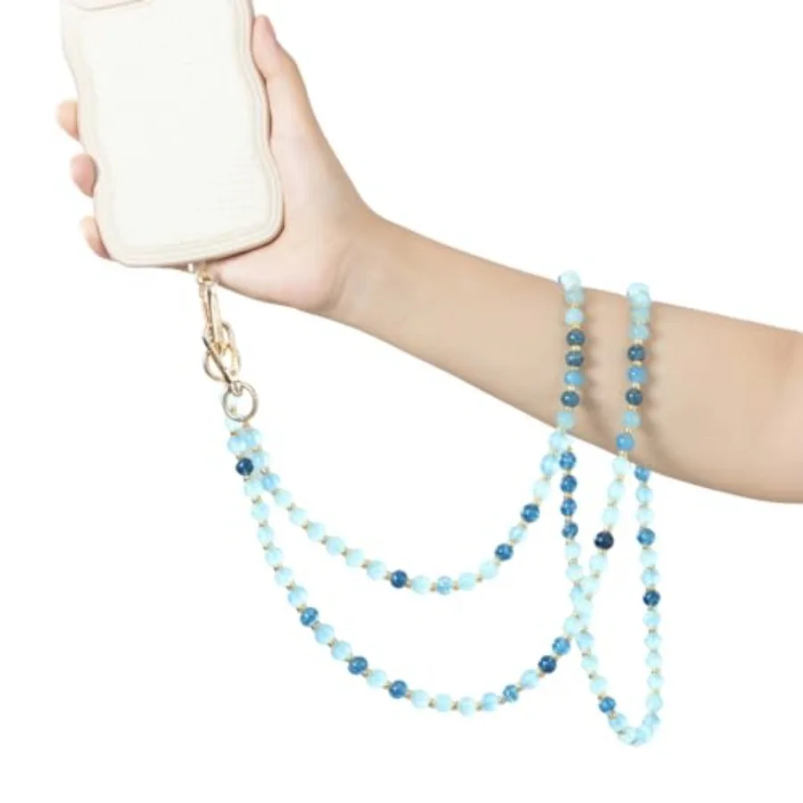

Phone Crossbody Lanyard, 120cm Marble Beaded Phone Strap with Tether Tab, Universal Cell Phone Chain for Most Phones Bag Purse