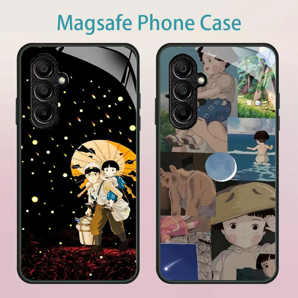Anime G-Grave Of The Flreflies Phone Case For Samsung Galaxy S25 Ultra S22 S23 S24 Ultra S21 S20 5G Magsafe Mirror Wireless Mag