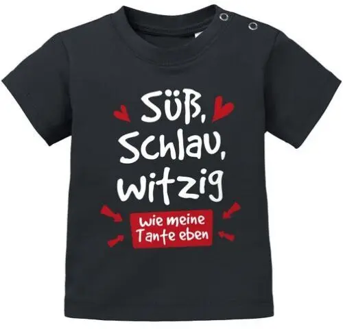 Baby T-Shirt kurzarm Tante Sprüche lustig Süß Schlau Witzig Wie meine Tante