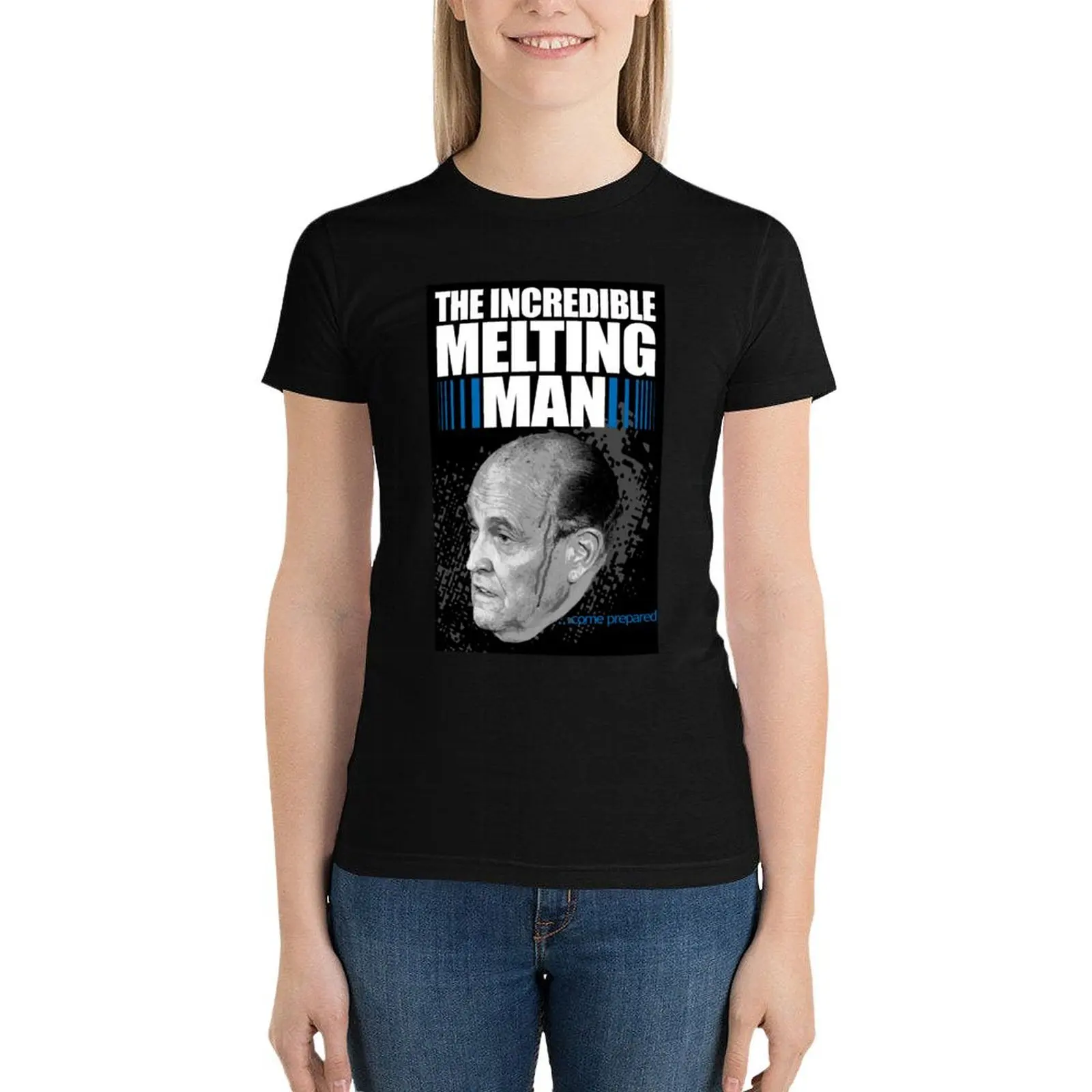 

Rudy Giuliani The Melting Man Hair Dye Incident T-Shirt summer tops cute tops western t shirts for Women