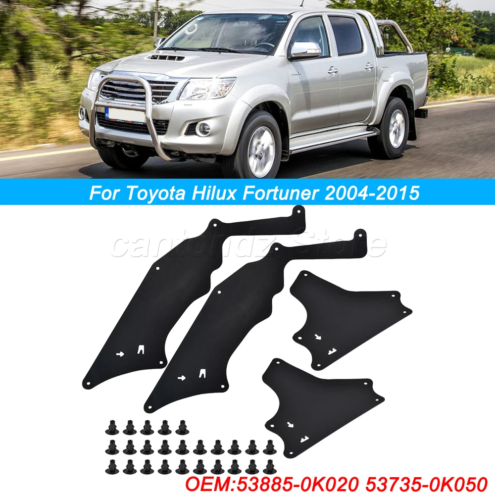 

New For Toyota Hilux Fortuner 2004-2015 Car Front wheel shock absorber Splash Shield Fender Kit 53885-0K020 53735-0K050
