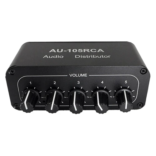 Imagen 2 del producto Distribuidor de audio de 5 canales Mezclador de audio estéreo Divisor de 1 entrada y 5 salidas para amplificador de potencia Audio activo