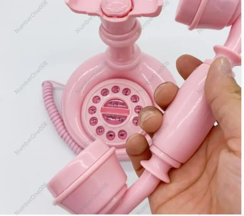 Fashion Retro Pink princess CartoonTelephone Use fixed phone vintage  household telephone