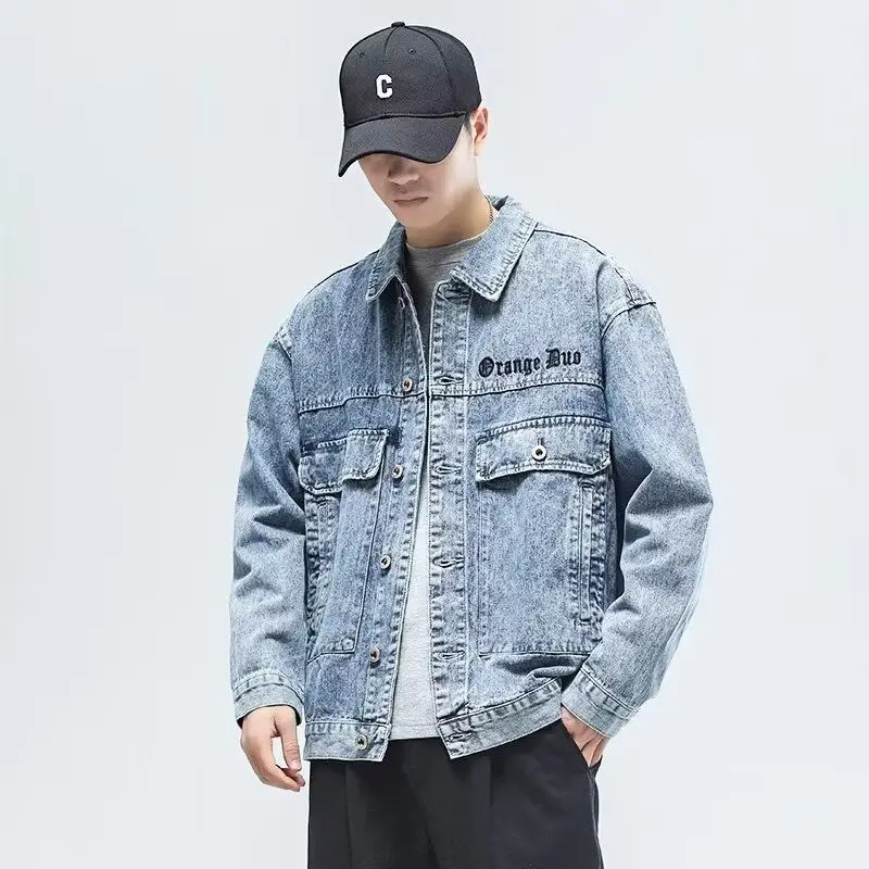 

Весенне-осенний свободный крой, мужская модная уличная одежда в стиле Харадзюку, корейская версия, повседневная верхняя одежда Haome, полиэфирная ткань