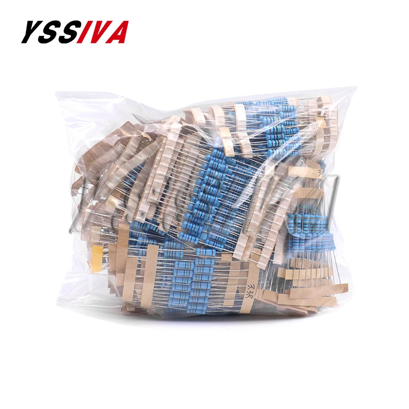 1220pcs 1W Metal Film Resistor Kit 1% 0.33R - 2.2M ohm 122ValuesX10pcs Resistance Set Assortment Pack