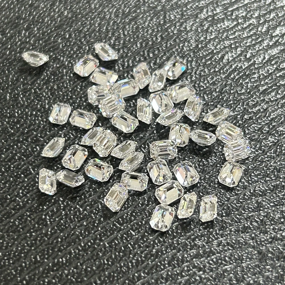 Emerald Cut Lab Created Diamond DEF VS VVS 2x3mm-4x6mm Melee Diamond Stones For Jewelry