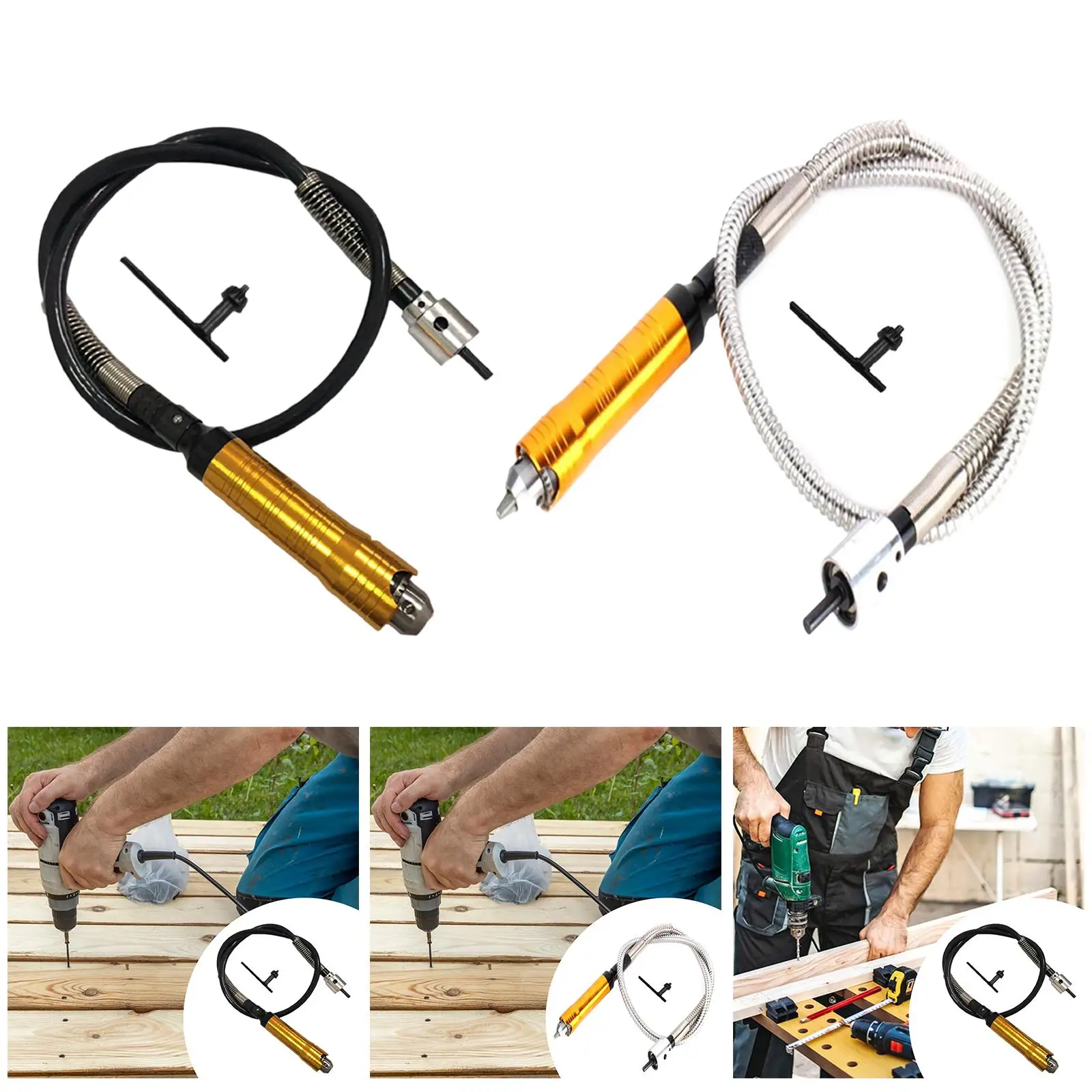 Flexible Drill Extension Cable 47.24inch Chuck Replace Shaft for Mechanical Workshop Tools Carving and Detailing