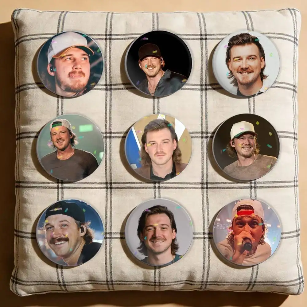 

M-Morgan Wallen S-Singer Laser Badge Creative Pins Brooch for Bag Clothes Hat Decor Gifts Fans Collect