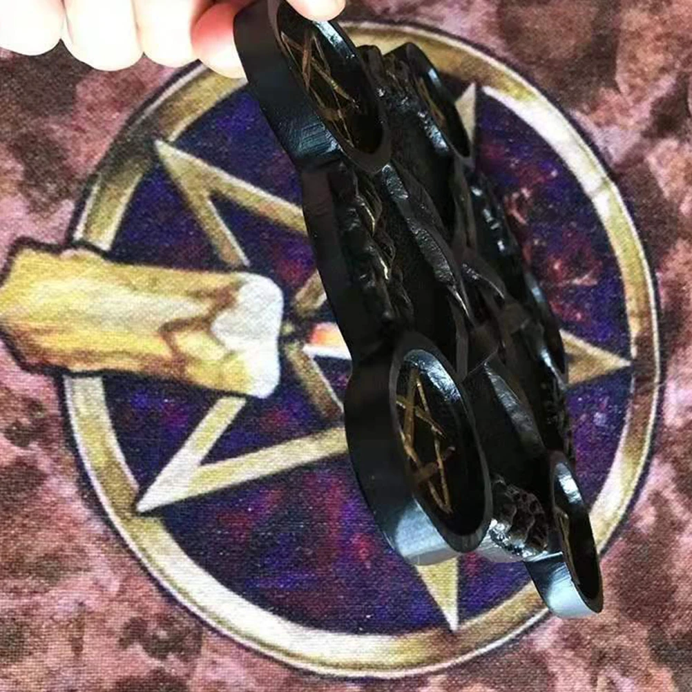 

1pc Pentacle Star Candleholder Creative Base For Religious Decor Desktop Sacrifice Prop Decorative Container