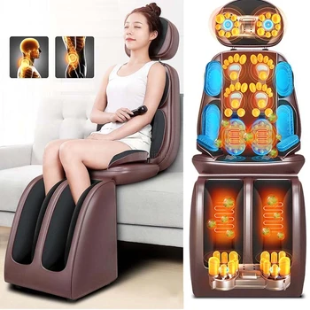 Image Electric Full Body Massage Chair Neck Back Waist Massage Cushion Heat & Vibrate Massage Pad As a Gift For Wife Parents 220v