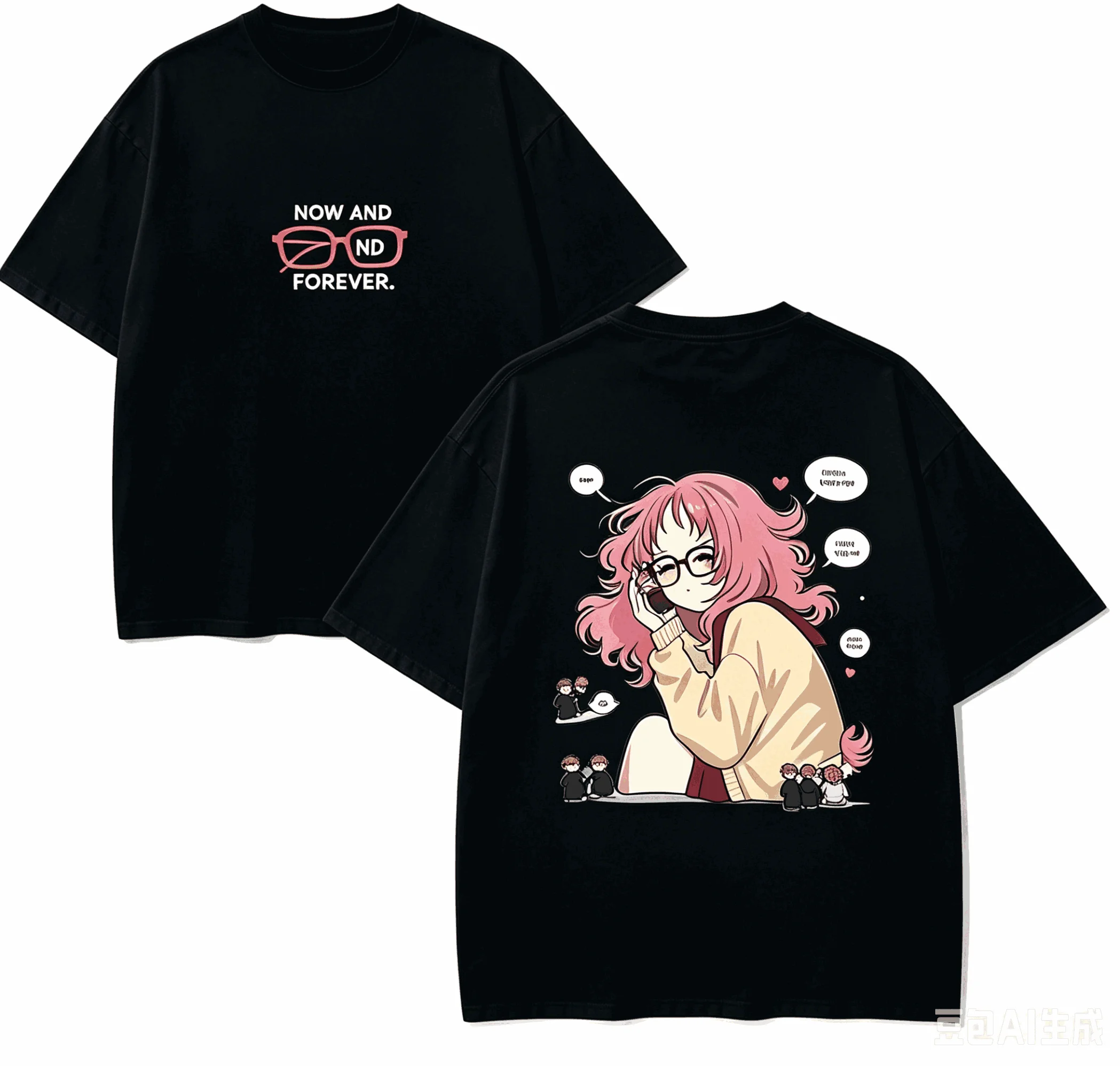 The Girl I Like Forgot Her Glasses Anime Lover T-shirt Harajuku Cotton New Model High Street Retro Fashion Oversized Unisex soft