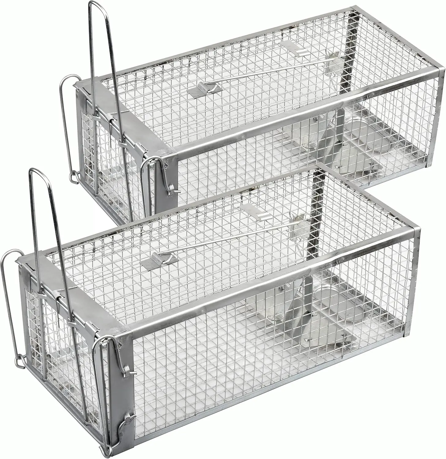 

2-Pack Humane Live Animal Cage Traps for Rats, Mice, Chipmunks - Safe and Reusable Indoor/Outdoor Use