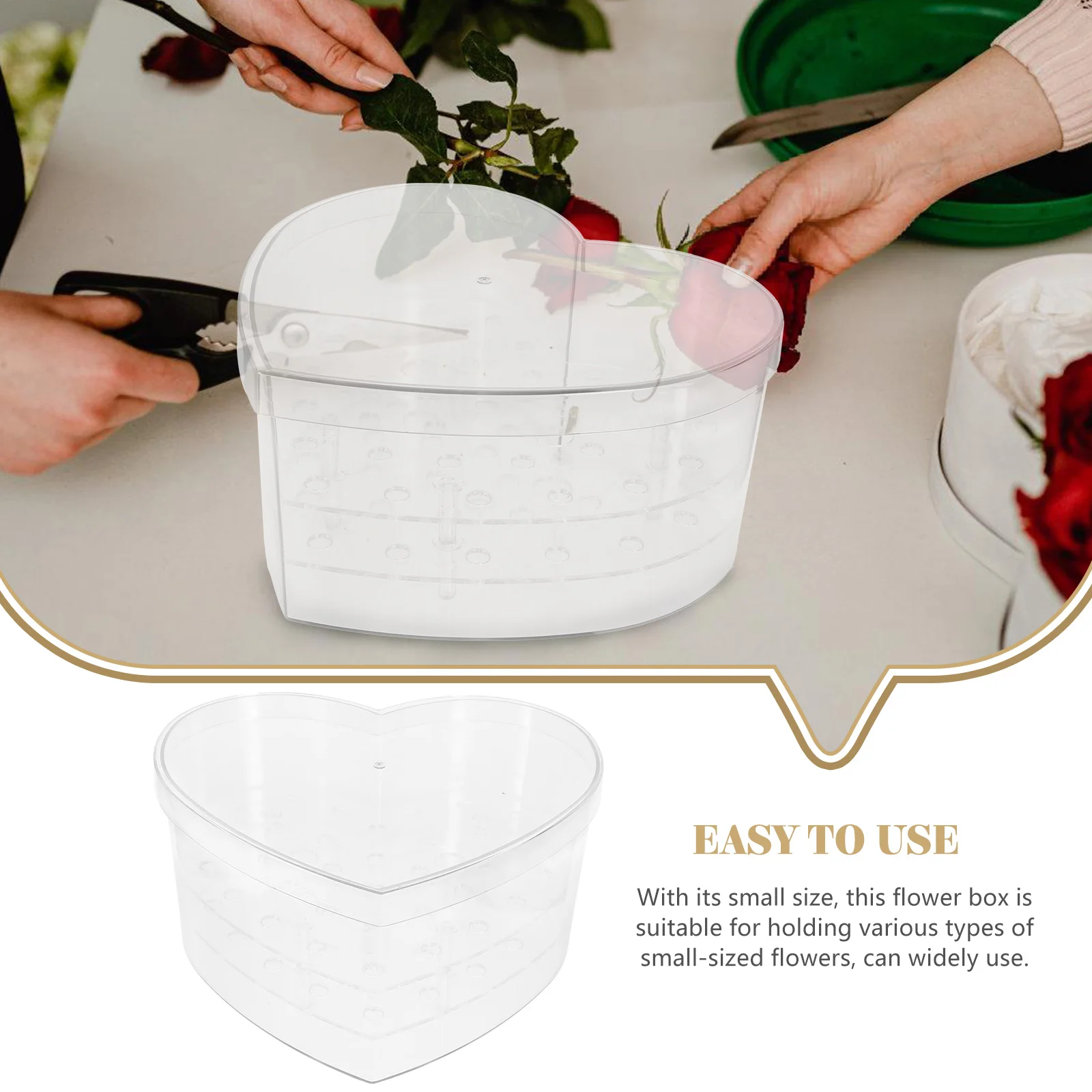 

Heart -shaped Decorative Box Flower Holder Corsage Boxes Boxed for Flowers Acrylic Rose Container