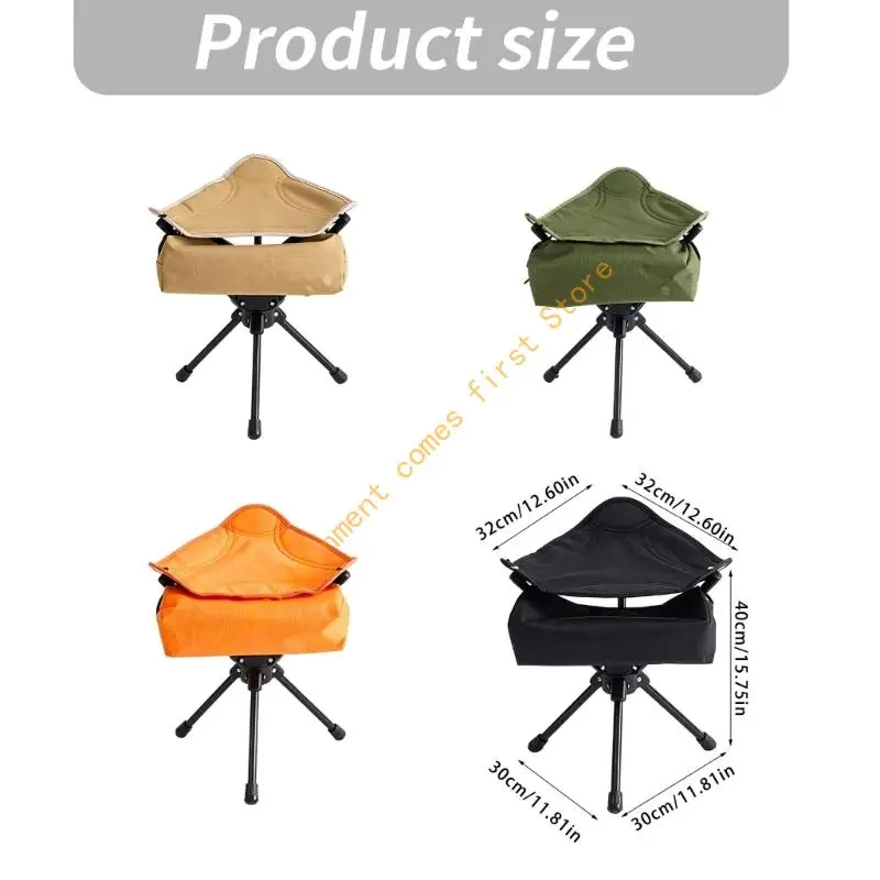Asiento descanso aire para pescadores y campistas, asiento campamento plegable con asiento giratorio, soporte