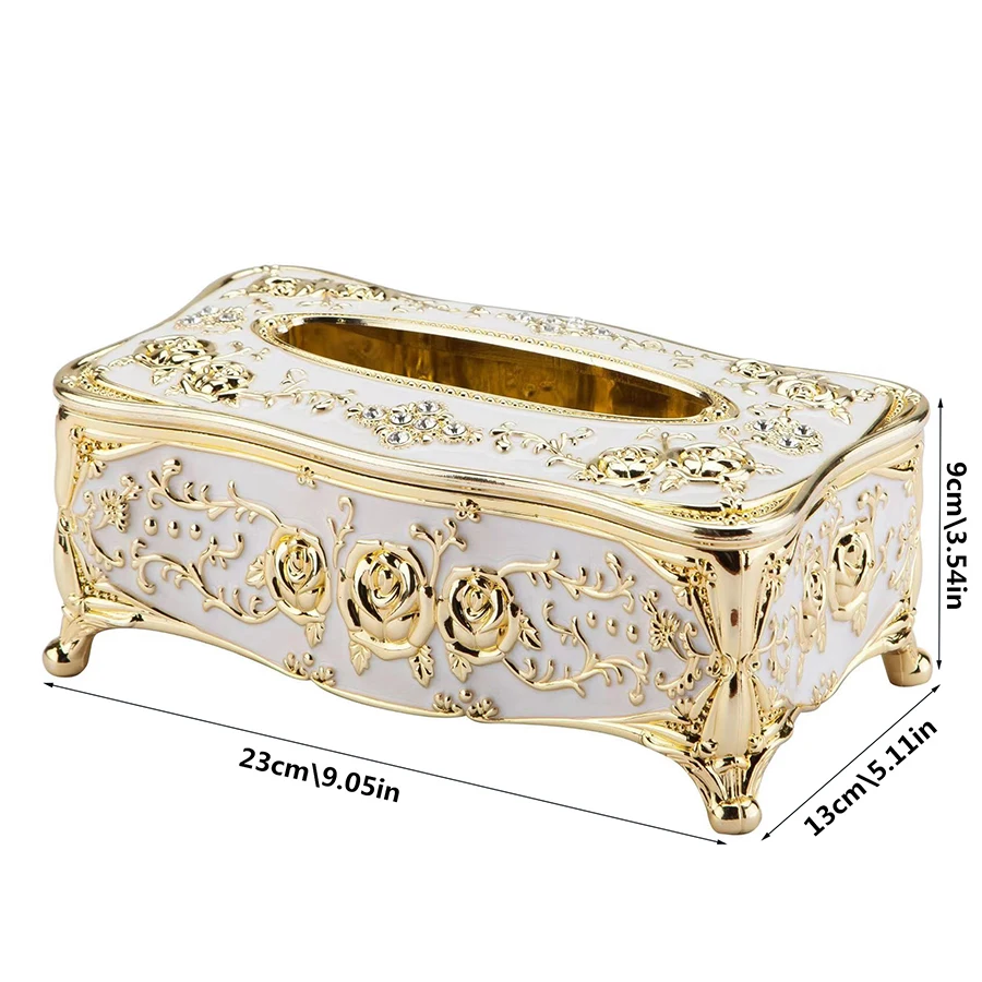 1PC European style tissue box, restaurant napkin extraction box, living room desktop paper extraction storage box