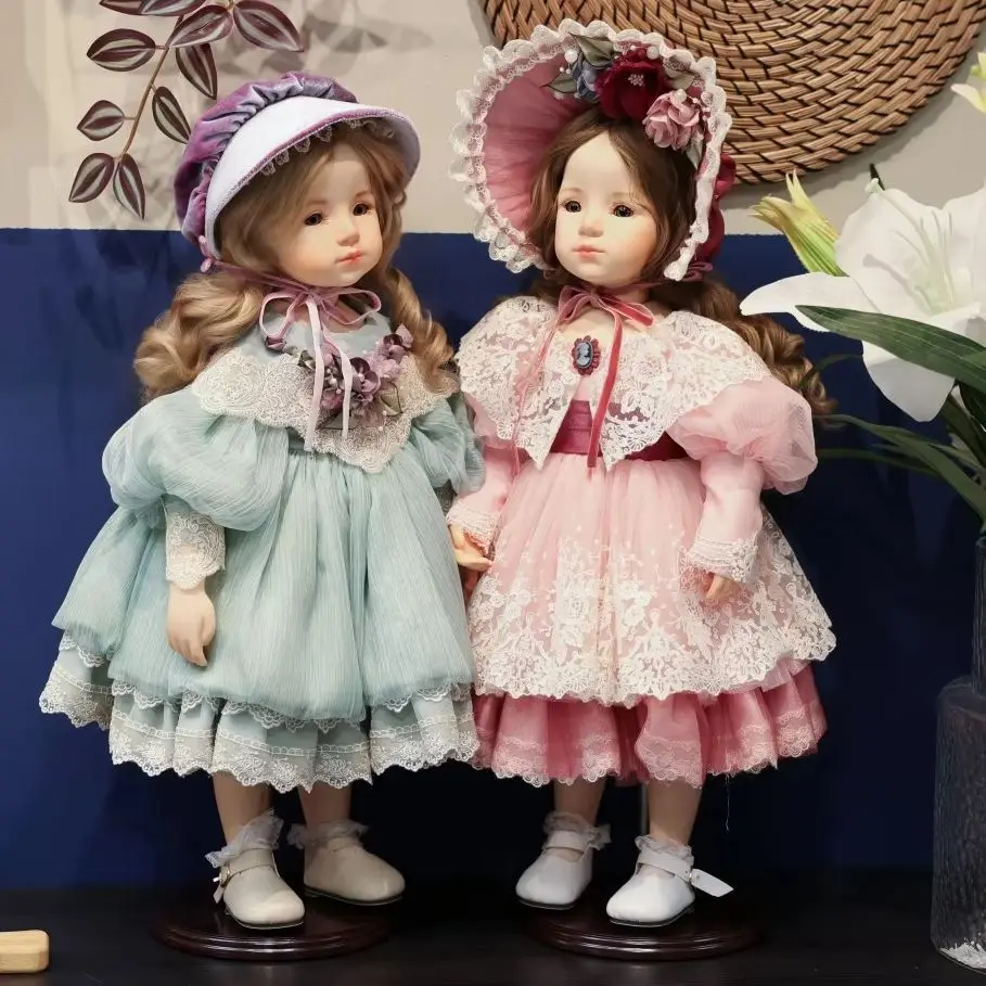 

Cloveray 20 inch Original Porcelain Doll New Victorian Style Ceramic Cloth Body Retro Style Ceramic Doll High-quality Art Gift