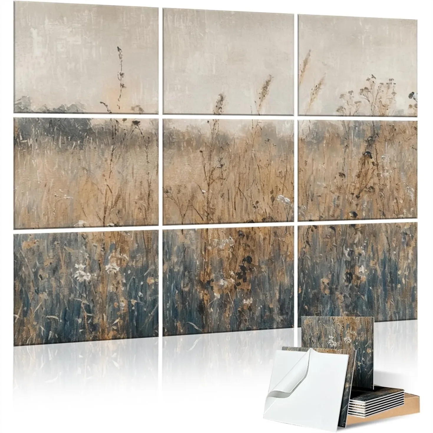 

Acoustic Panels 9 Pack, 48x36 inch Sound Absorbing Wall Art, Decorative Soundproofing for Studio Home Office