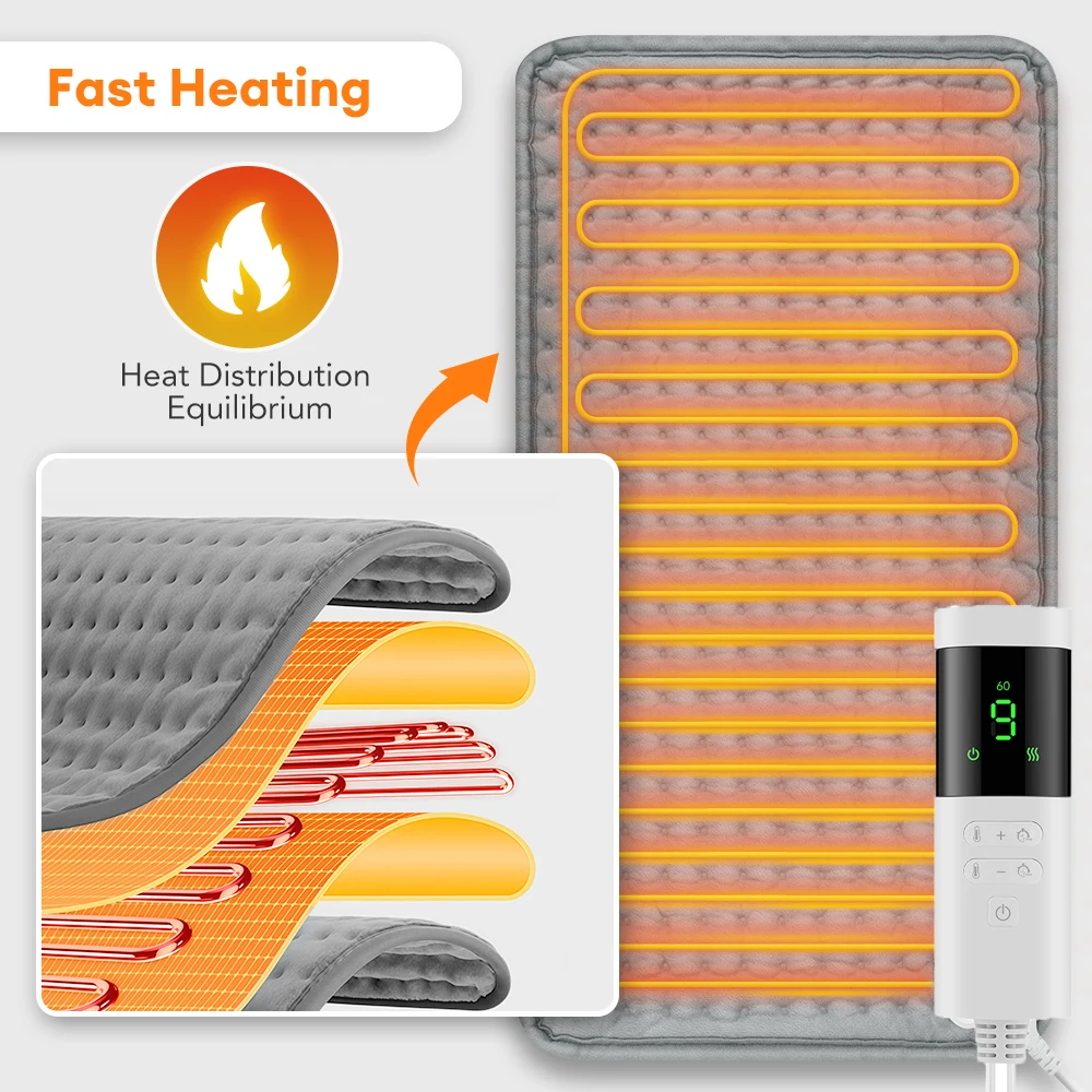 

Electric Heating Pads 9 Level 4 Modes Heated Pad for Back Neck Shoulder Home Office Washable Winter Warm Blanket 30*60cm