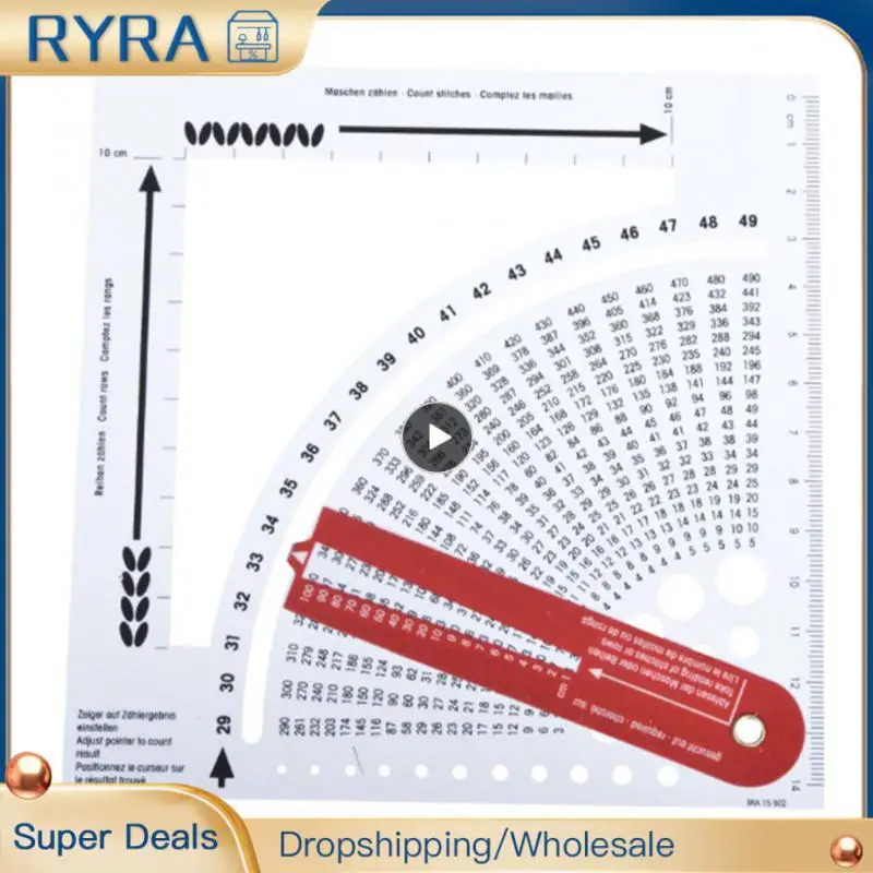 เครื่องมือถักเครื่องคิดเลขสานหัตถกรรมเสื้อกันหนาวไม้บรรทัดอุปกรณ์เสริมสองด้านนับกรอบเคาน์เตอร์เย็บความหนาแน่นเรียบ