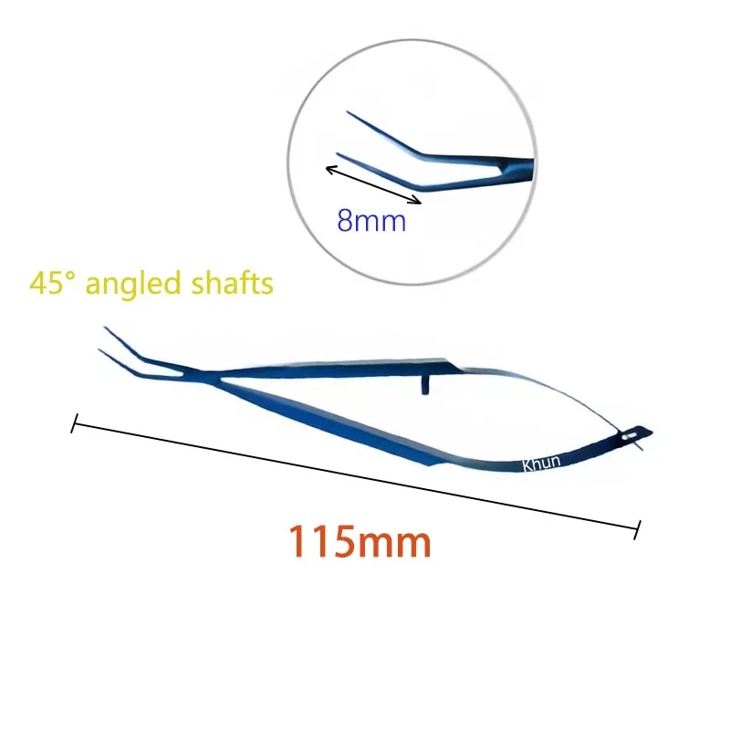 

Blaydes 45° Angled Shafts Ophthalmic Surgical Tools Tweezer Titanium Forceps