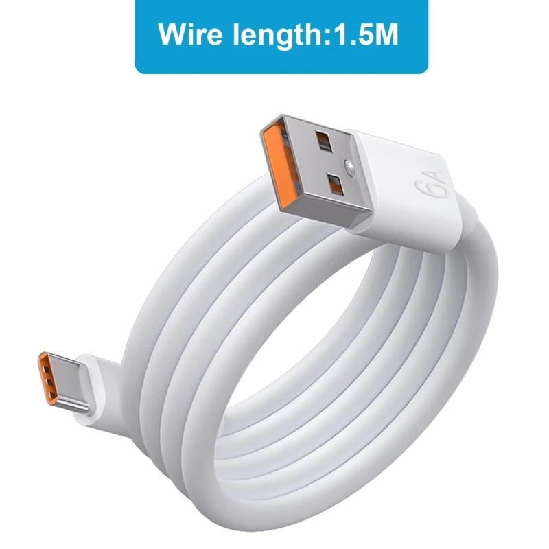 Convenient USB C Cable Long Type C to USB A Charging Data Cable 6.0A Fast