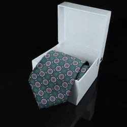 Men's Fashion Ties With Box Soft Novelty Necktie Blue Green Orange Color Ties For Men Dot Floral Bowtie Wedding Business Gift