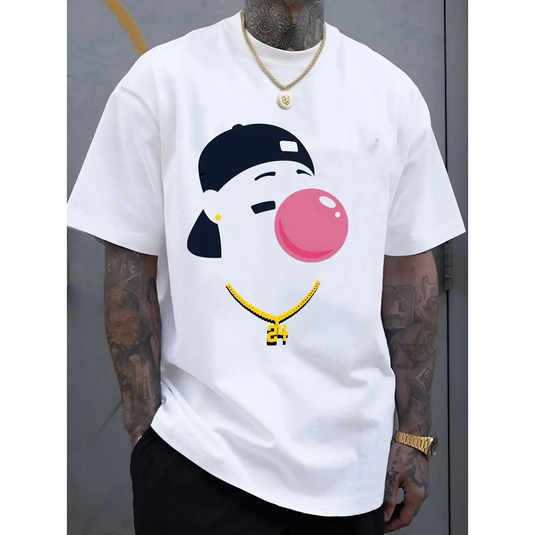 

T - shirt Showcasing a Cool and Urban - inspired Bubble - blowing Character Design